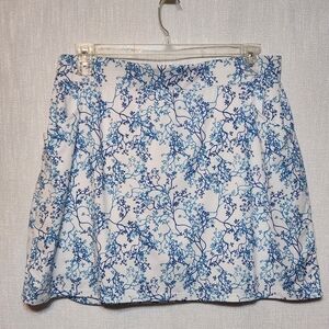 Court Haley Skort Skirt Blue Floral Womens XL Tennis Golf Pickleball Travel